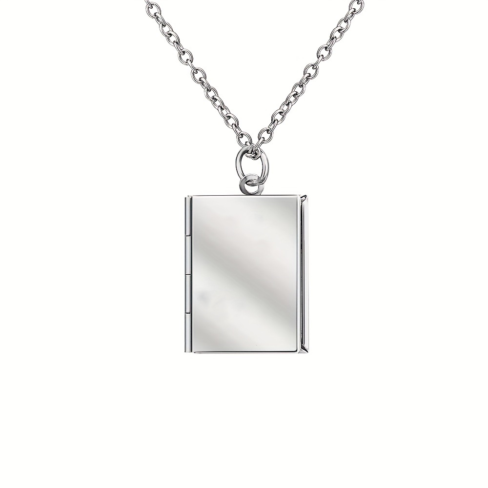 Personalized Double Photo Rectangle Necklace