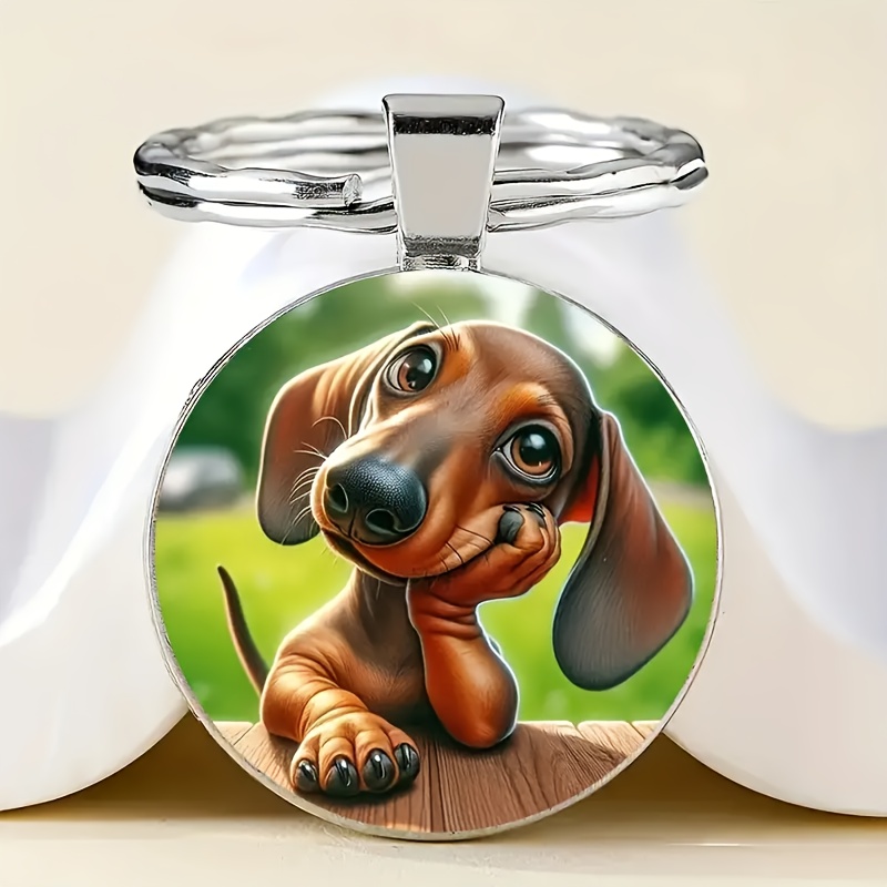 1pc Custom Photo Key Ring, Stylish Alloy Single-sided Glass Pendant, Durable And Non-fading - Personalized Gift For Men And Women, Silvery, Stylish, Unique Gift