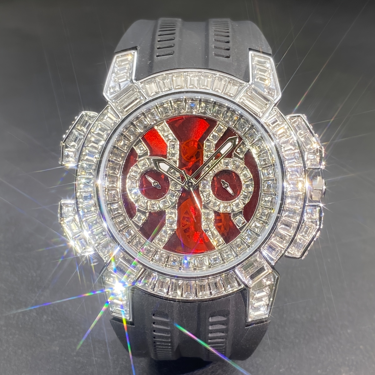 Luxury Hip-Hop Red Plate Quartz Watch, Unisex