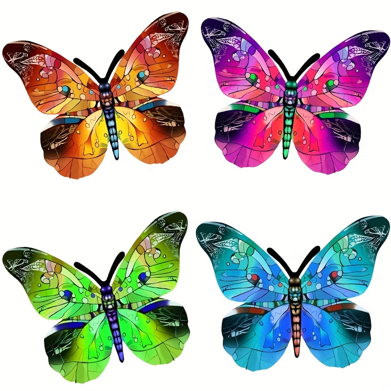 [2.5d] 4pcs/set Vibrant Iron Wall Art - Artistic Outdoor Wall Decorion For Gardens, Homes & Events - Durable, Versatile & -spring And Summer Decoration|a Perfect Gift Idea For Any Occasion