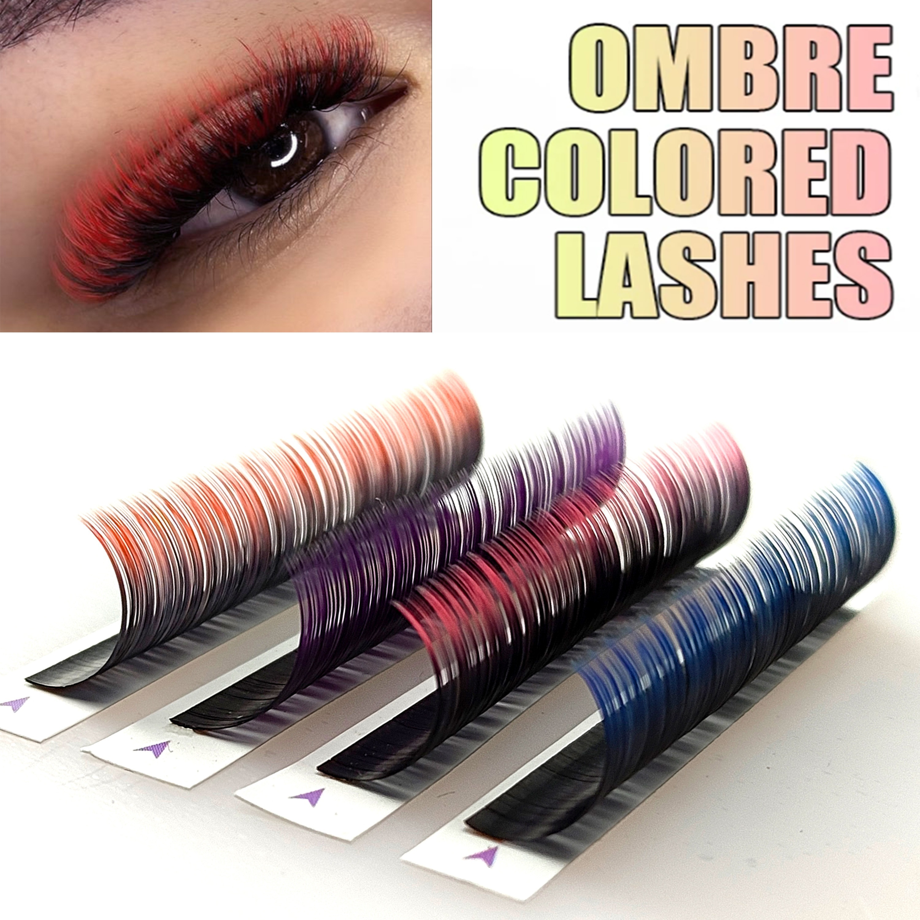 

Comango Ombre Colored Eyelash Extensions - 0.07mm Thickness, Multi-length Pack, C&d Mink Lashes For Doll, Cat Eye & Cosplay Styles, Beginner Friendly With Easy Application