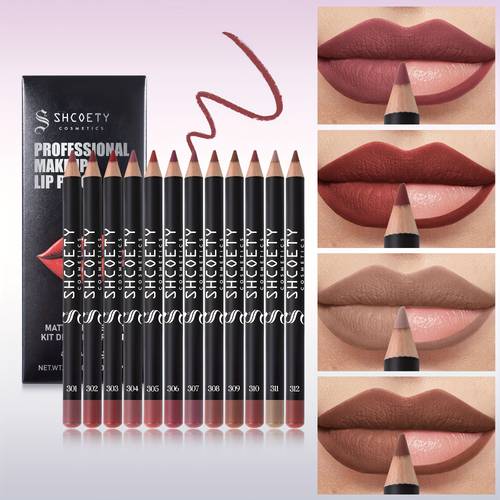 12pcs professional matte lip liner set velvet mocha pencil lipstick liners for types moisturizing mixed colors