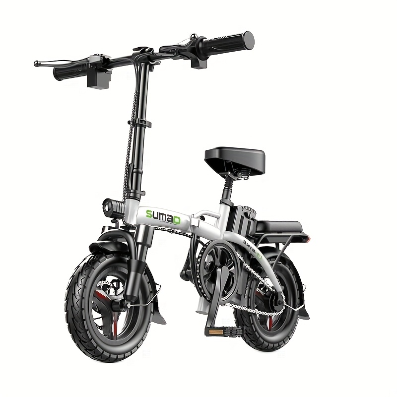 Lightweight Off-Road Folding Bike 20 mph, 30-mile range with  detachable 48V 10AH battery, front light and disc brakes, 390 lbs load