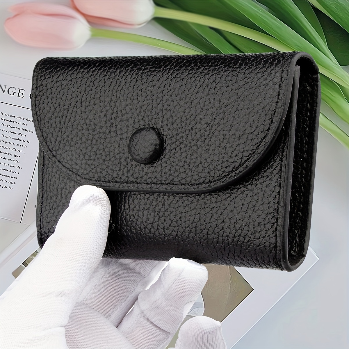 

Minimalist Flap Coin Purse, Fashion Pu Leather Mini Wallet, Snap Button Credit Card Holder Bag Trendy Unisex Bag For Daily Use