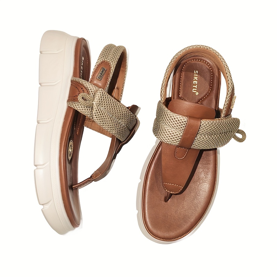 womens casual thick soled sandals with ankle strap open toe summer shoes breathable mesh upper   cover lining adjustable hook and loop closure for   versatile style strappy sandals Product details 4