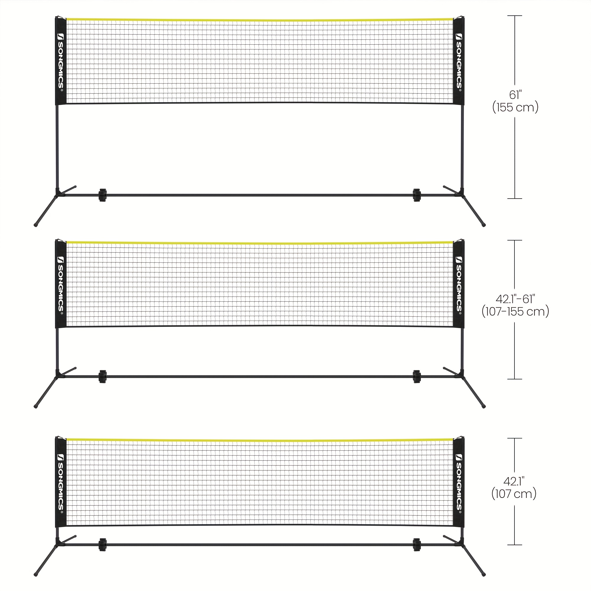 Adjustable Height Portable Multi-Sport Net Set with Sturdy Poles