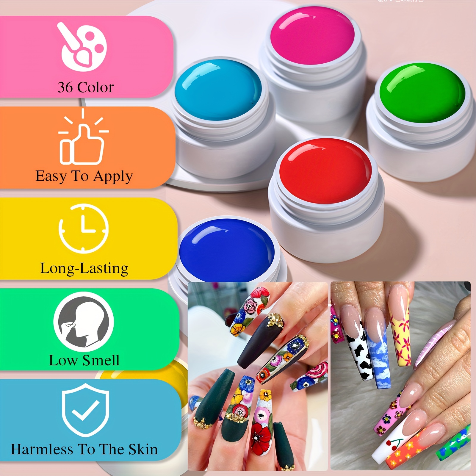 36 colors   nail art kit french ombre nail kit solid nail art gel polish with 15 pcs painting drawing nail brushes for diy nail   manicure nail salon details 0