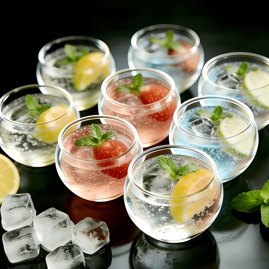 Juego de 12 Mini Vasos Redondos para Beber, Incluye Vasos de Martini, Copas de Vino, Vasos para Cócteles de Frutas, Copas de Champán y Vasos de Vino, Reutilizables y Adecuados para Cenas Familiares, Fiestas al Aire Libre, Tabernas y Suministros para Picnic