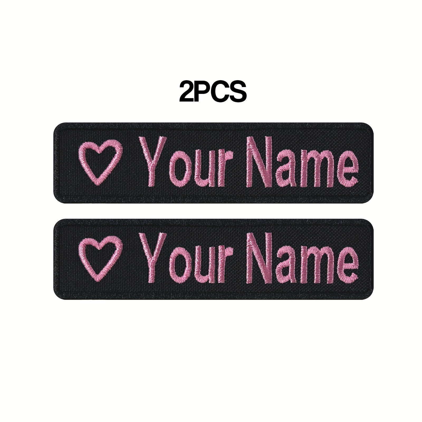 TEMU (customized) Embroidery Name Patch 2pcs Ironing With Small Stars Face Decoration Used In Work Clothes Jackets Shirts Pants Backpacks, Etc. Sizes