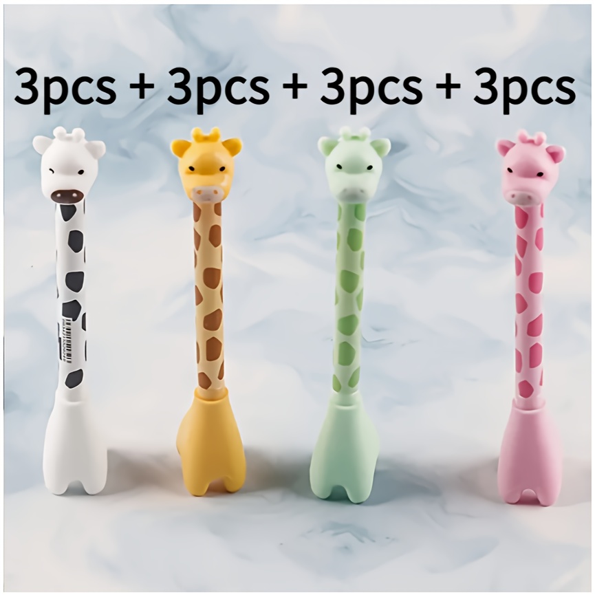 12 cute giraffe gel pens stylish and realistic design smooth black ink   for   back to school stationery kawaii supplies   writing tools Product details 19