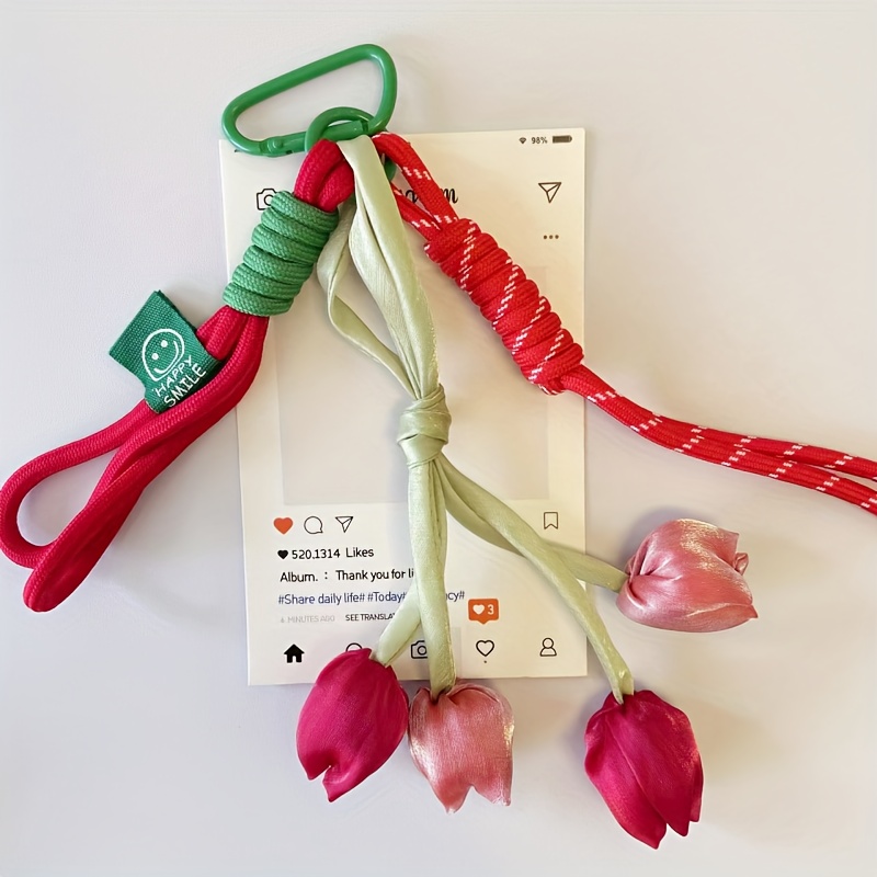 E-shop Modischer Tulpenfarbener Knoten Taschenanhänger —— Schlüsselanhänger aus Legierung für Damen | Eleganter Taschenanhänger | Geeignet für