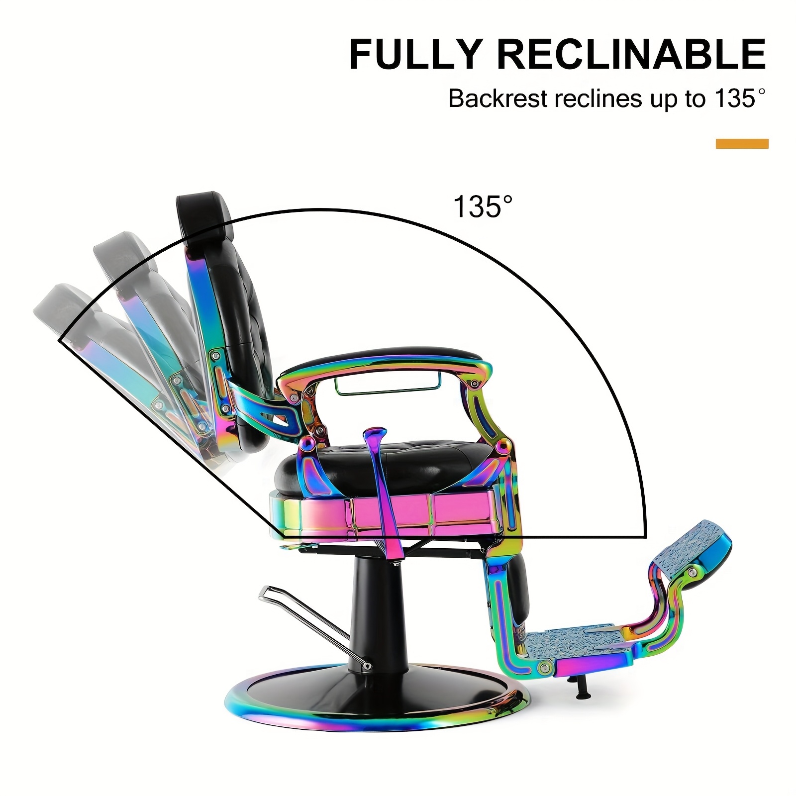 retro barber chair heavy duty barber chairs vintage   hydraulic recline   styling equipment rounded cushioning with puckered button valentines day and other festivals Product details 1