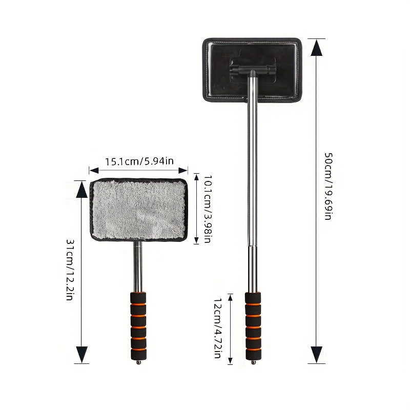 4pcs Car Glass Brush And Replacement Cloth, with Retractable... product image 4