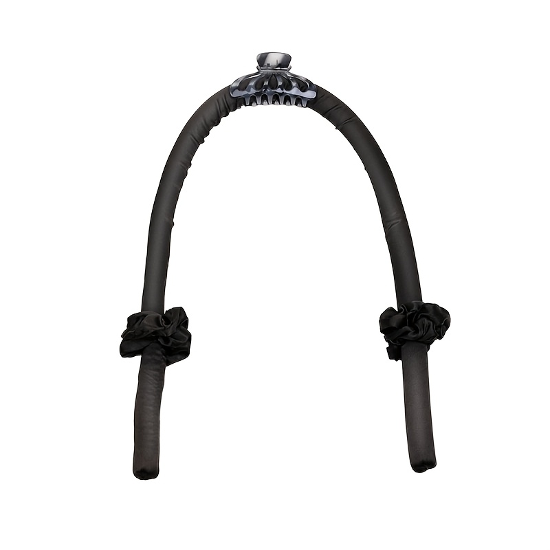 TEMU 4pcs/set Heatless Curling Rod Headband No Heat Ribbon Curling Rod Hair Roller Curls With Hair Claw Clip Lazy Wave Hair Rollers Styling Tool For