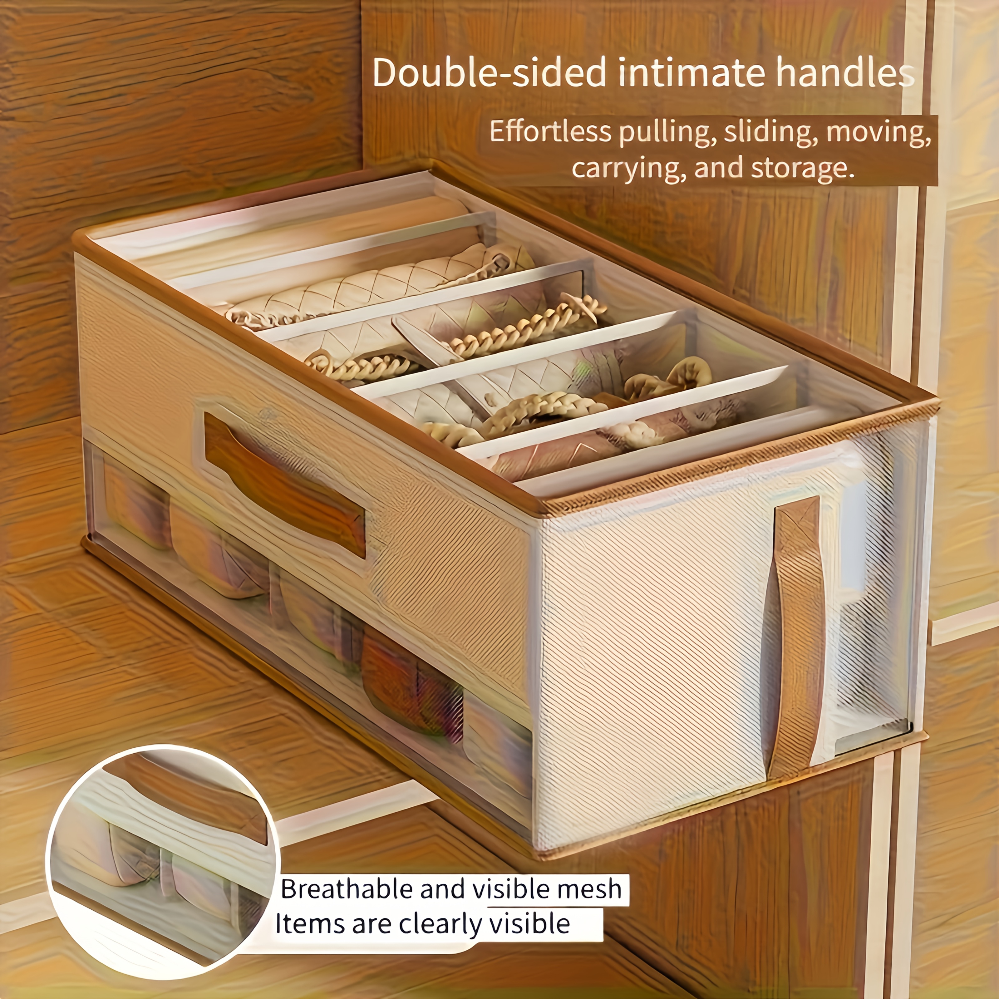 Set of 2 Storage Boxes for Bags, Space-Saving and Organizing Solution