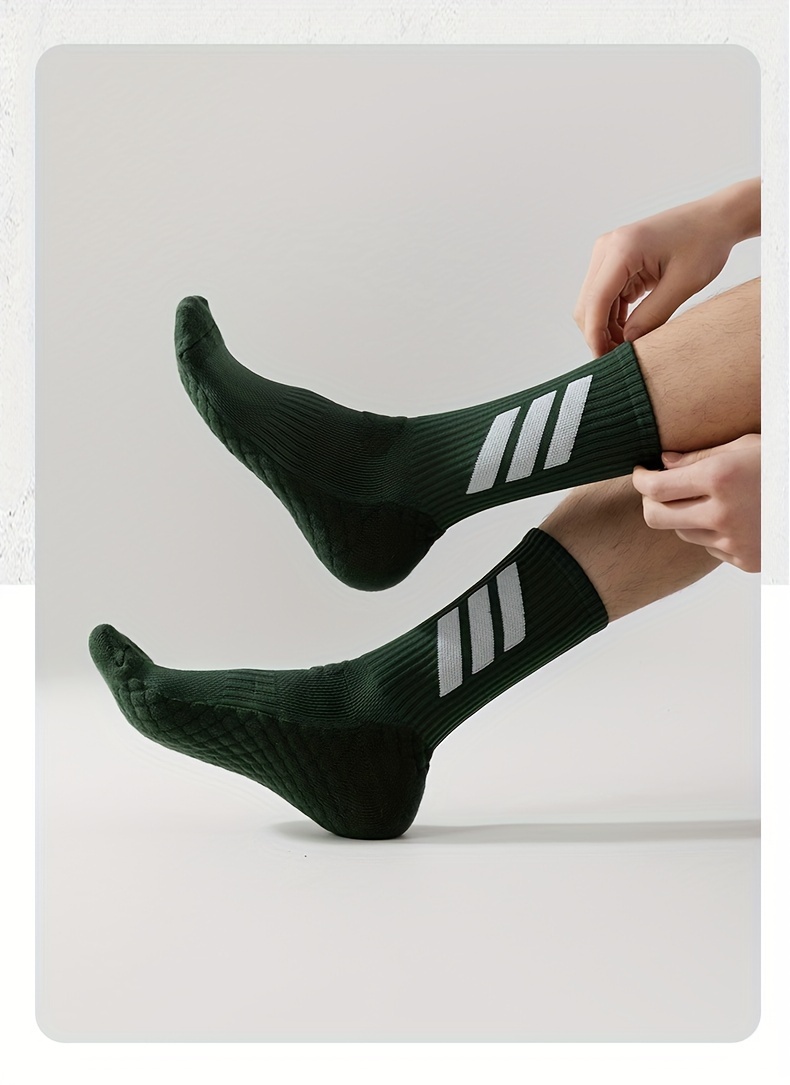4 Pairs of Men'S Autumn And Winter Professional American-Style Elite Basketball Socks with Towel Bottoms & Sports Socks