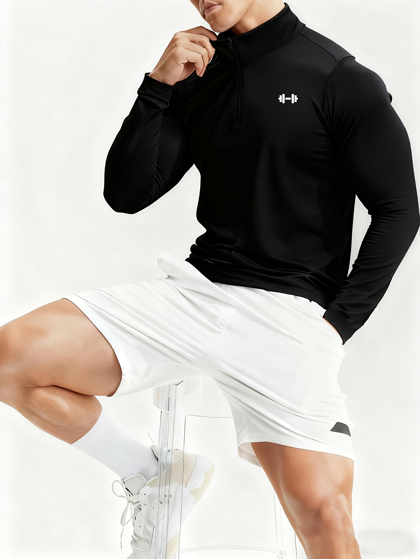 New Men'S Polo Shirt, Stylish And Trendy Print Polo for Men, Featuring a Half-Zip Collar, Suitable for Jogging, Gym, Cycling, Marathons, And Other Sportswear, Breathable And Not Stuffy, Machine Washable