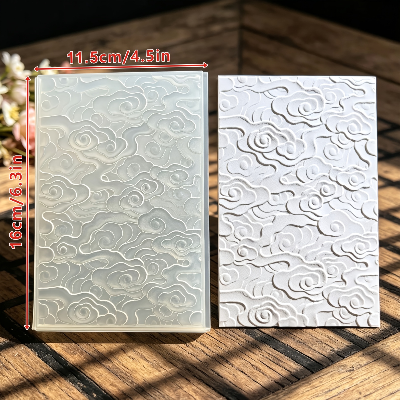 TEMU Continuous Cloud Texture Relief Embossing Board, Handmade Cardboard, Three-dimensional Embossing , Chinese Style Cutting And Pasting Material