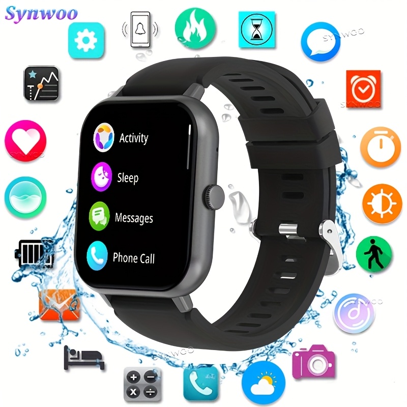 Image of Sywnoo Smart Watch With 1.83 Full Touch Screen, Multiple Exercise Sports , Weather, Music Controls, , Smart Bracelet Watches With Gift For Men And Women