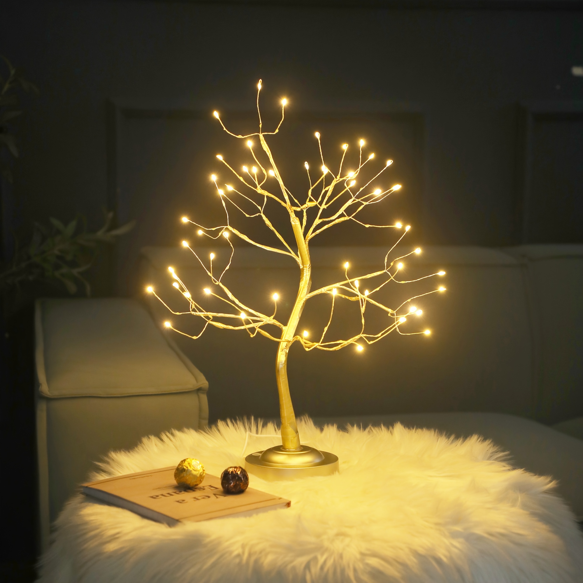 

20" 108 Led Bonsai , 8 For Christmas Decoration, Battery/usb Operate