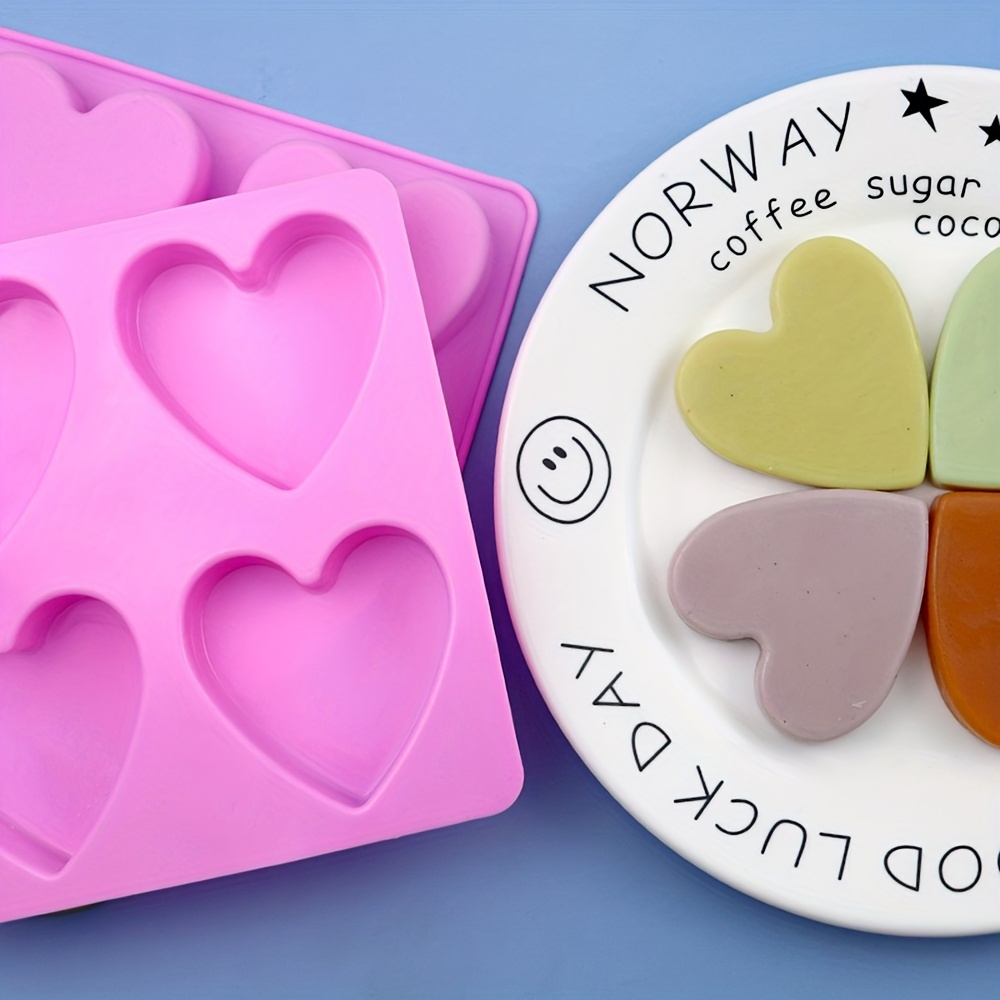 

1/2pcs 4-cavity Mold, Silicone Heart Mold, Making Mold