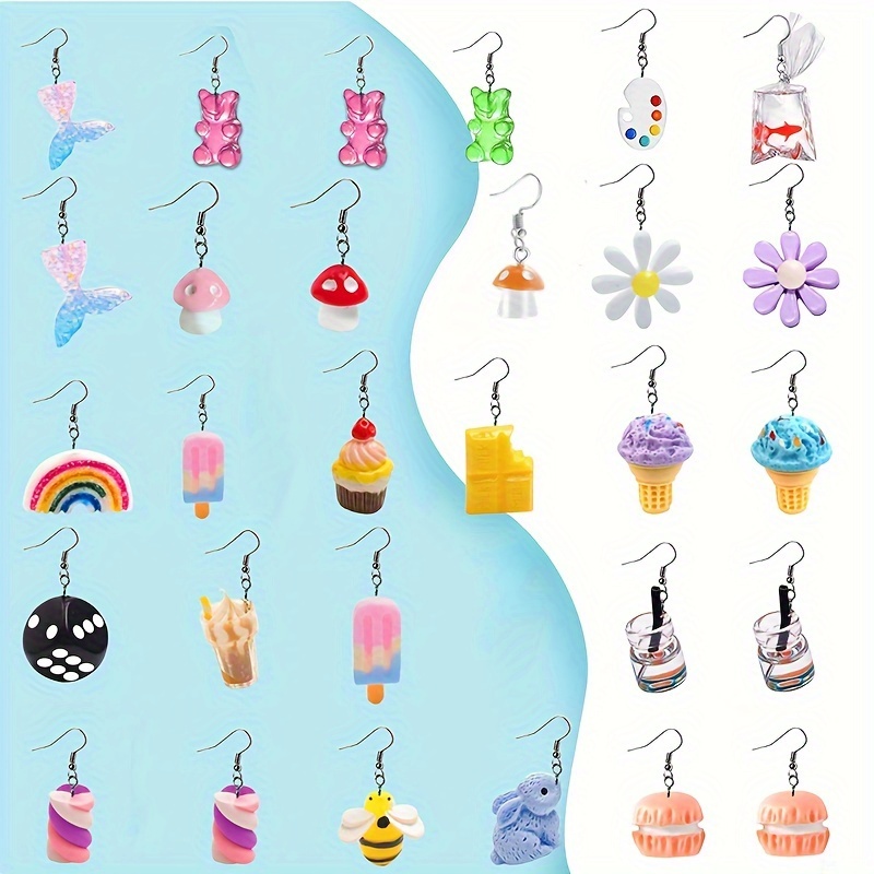 

8 Pairs Of Earrings Diy Bracelet Earrings Set New Earrings Women's High-end European And American Fruit Animal Earrings 8 Pairs