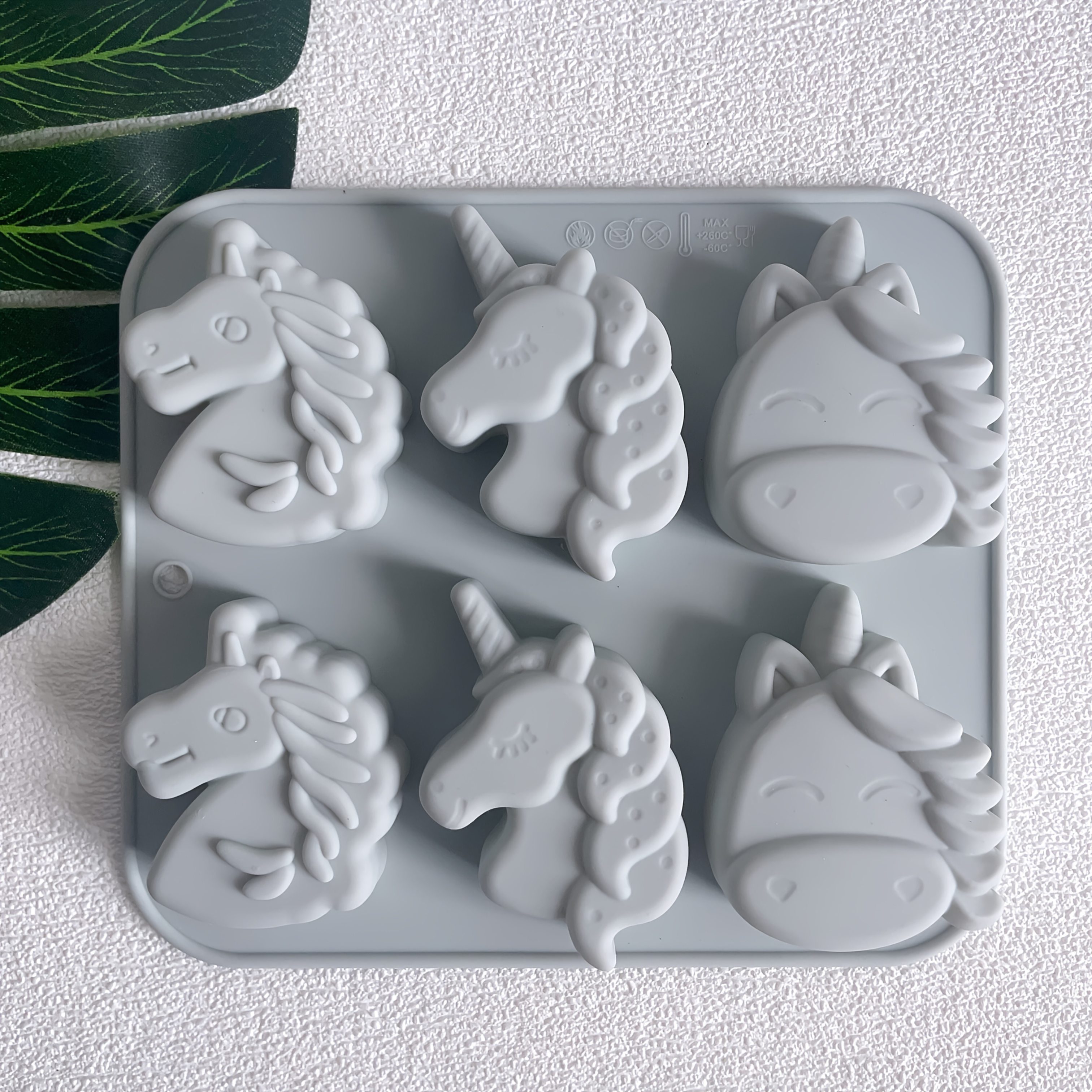 TEMU 1pc Of Creative 6-in-1 Silicone Mold Featuring 3 Different Unicorn Designs, Suitable For Resin Soap Making, Scented Candle Molds, Jewelry Molds,