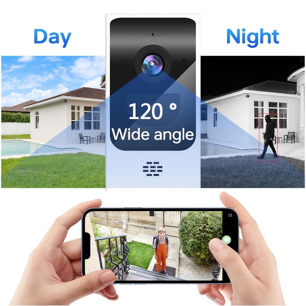 Wireless Doorbell Camera with 1440P Resolution & Two-Way Audio