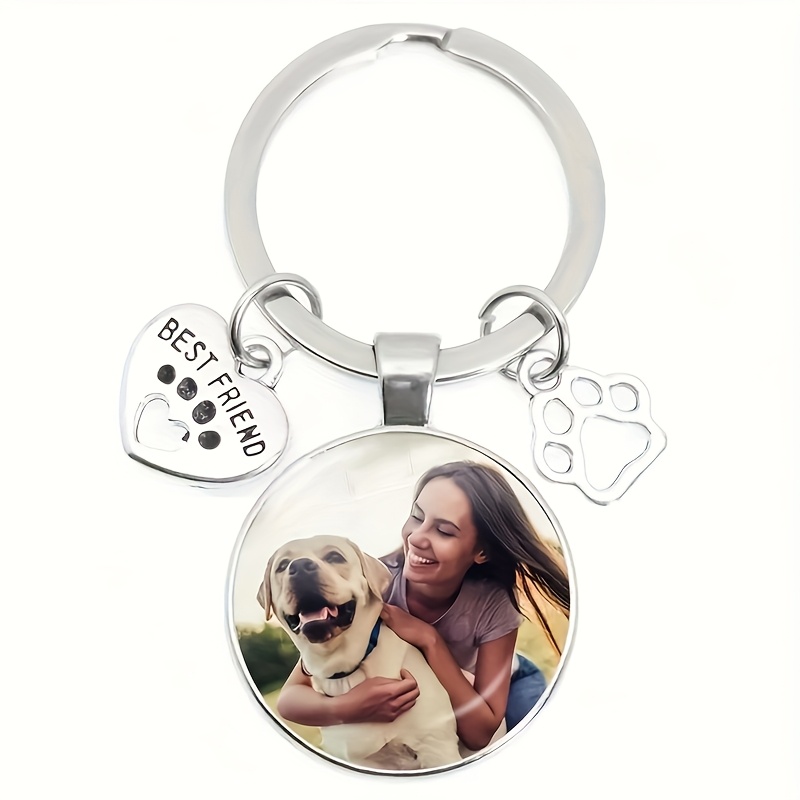TEMU Customizable Heat Transfer Metal Round Keychain Pendant, European And Key Accessory, Car Key Pendant. Stainless Steel Round Keychain With