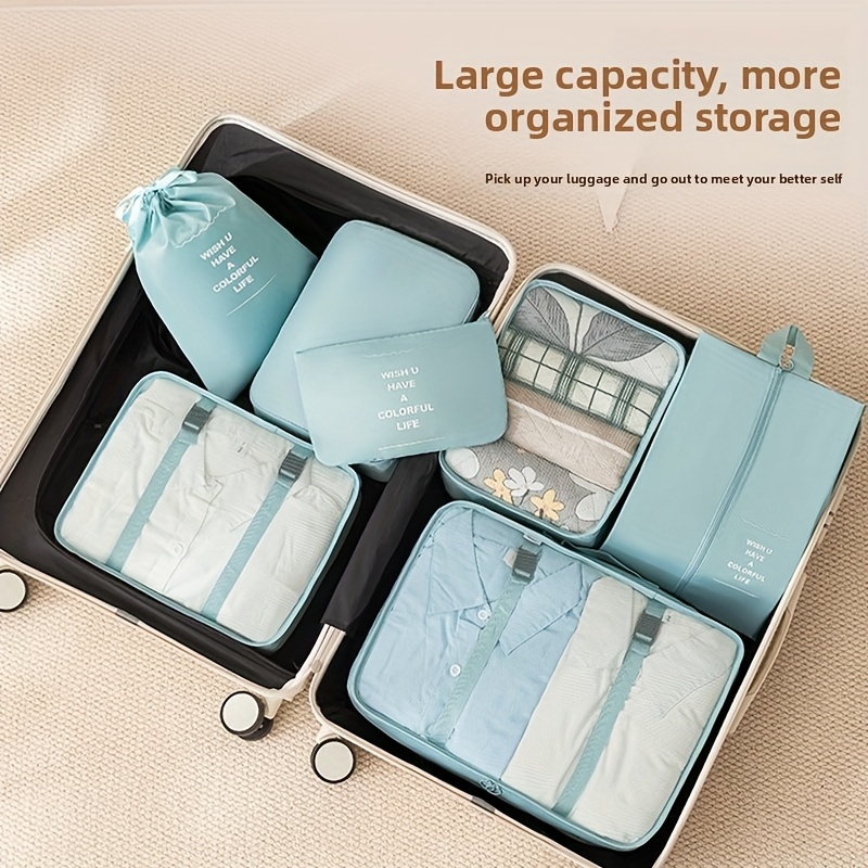 Set De 3 Pochettes Organisatrices De Voyage - Pour Valise, Rangement Vêtements Et Chaussures