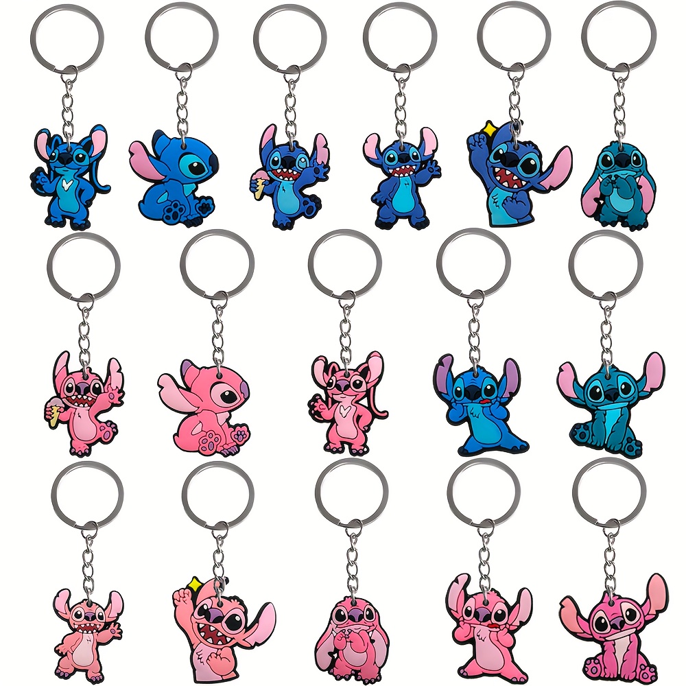 E-shop 16-tlg. Disney niedliches Cartoon-Schlüsselanhänger-Zubehör-Set, Anhänger, kleines Geschenk, für Reisen, Reisezubehör, geeignet für