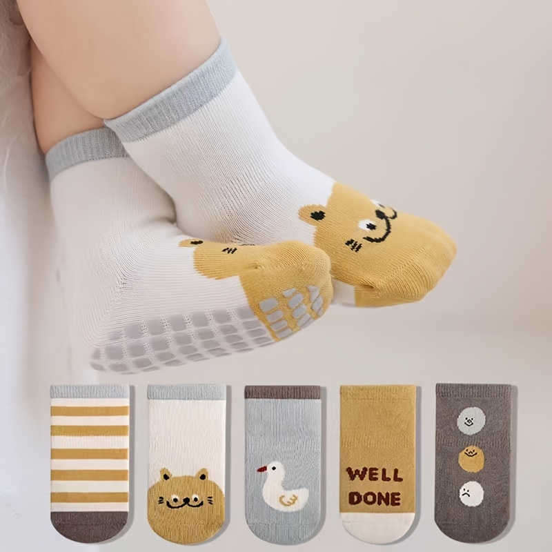 

3 Pairs Of Cute Cartoon Anti-slip Baby Mid-calf Socks For All