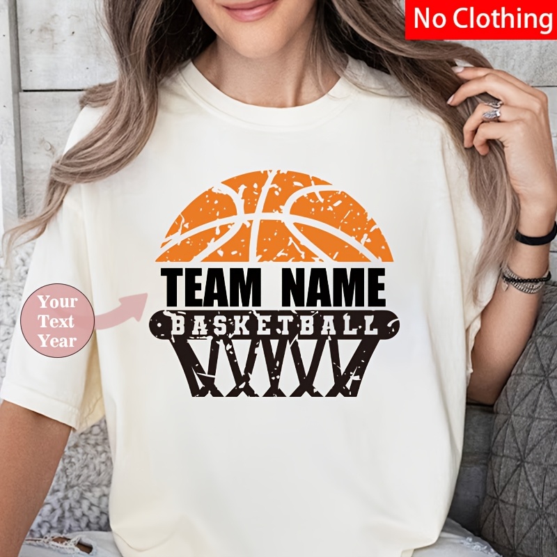 

Custom Basketball Team Name Vinyl Iron-on Transfer Decal - Personalized Lettering, Polyester, - Ideal For T-shirts & Backpacks, Fan Gift