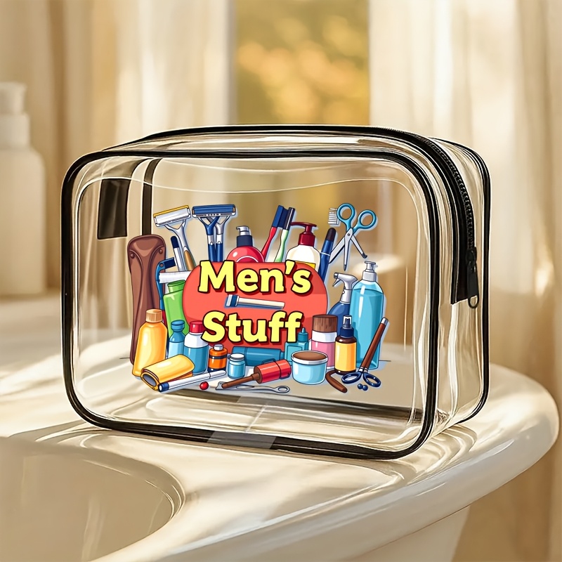 TEMU Sac transparent minimaliste à fermeture éclair - un étui de toilette de voyage transparent, un sac de Cosmétique, un étui de Cosmétique et léger