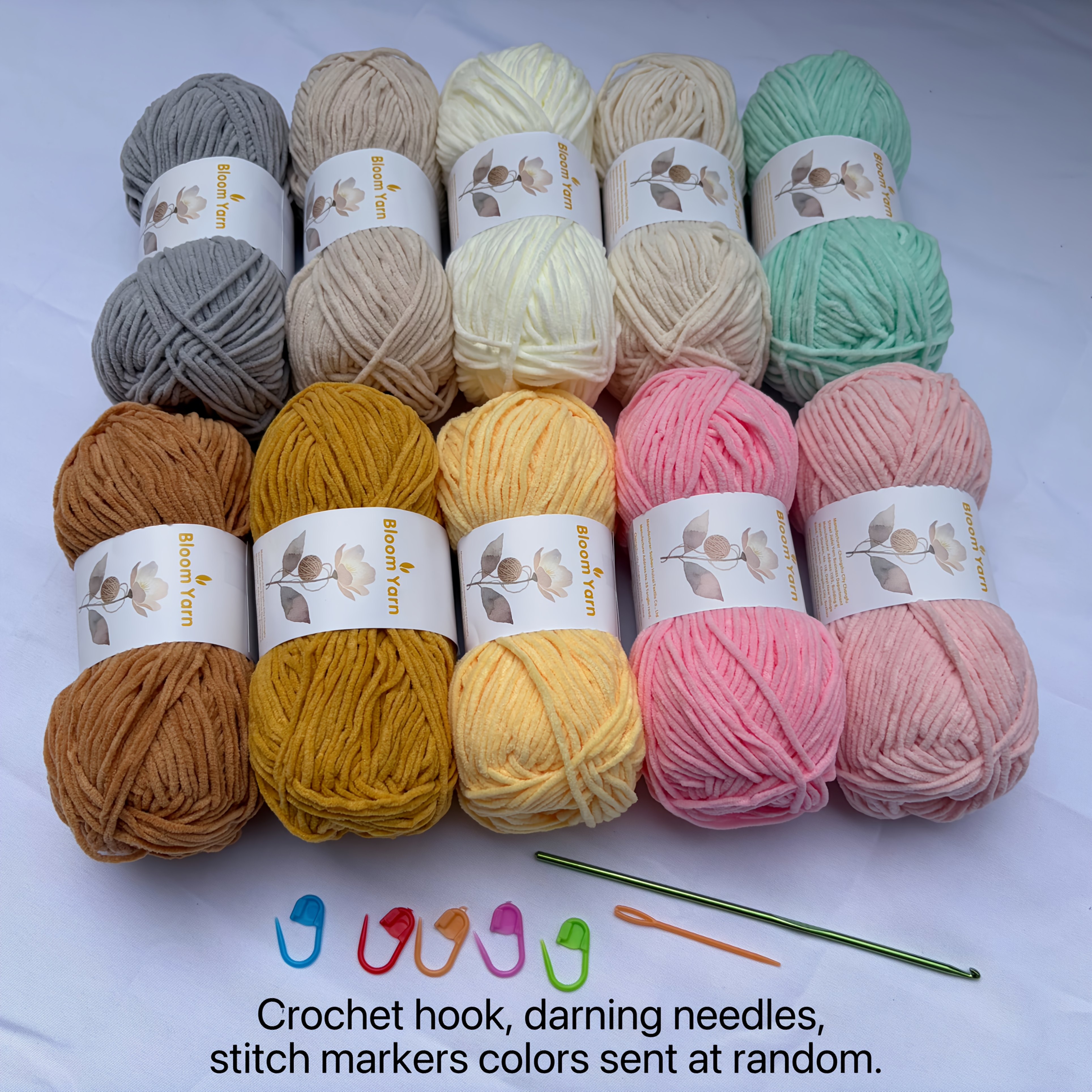 TEMU 400g Autumn Winter Plush Yarn, 2mm Thick Non-shedding Acrylic Yarn, Mixed Pack For Making Bag Charms, Blankets, Crochet Bags, Decoration Bag