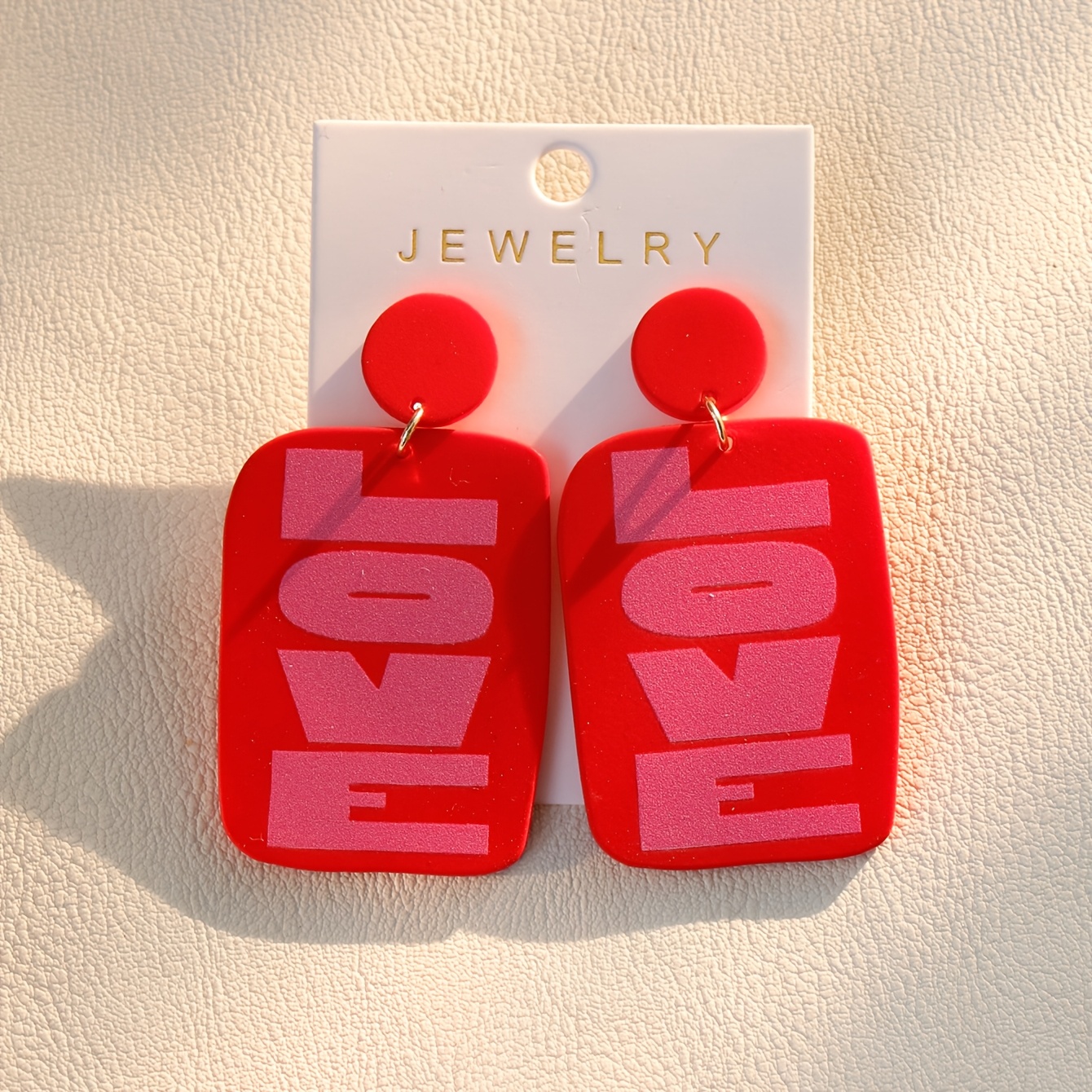 Image of 1 Pair Of Cute 's Day 'love' Letter Graffiti Acrylic Pendant Earrings For Women, Festivals And Parties