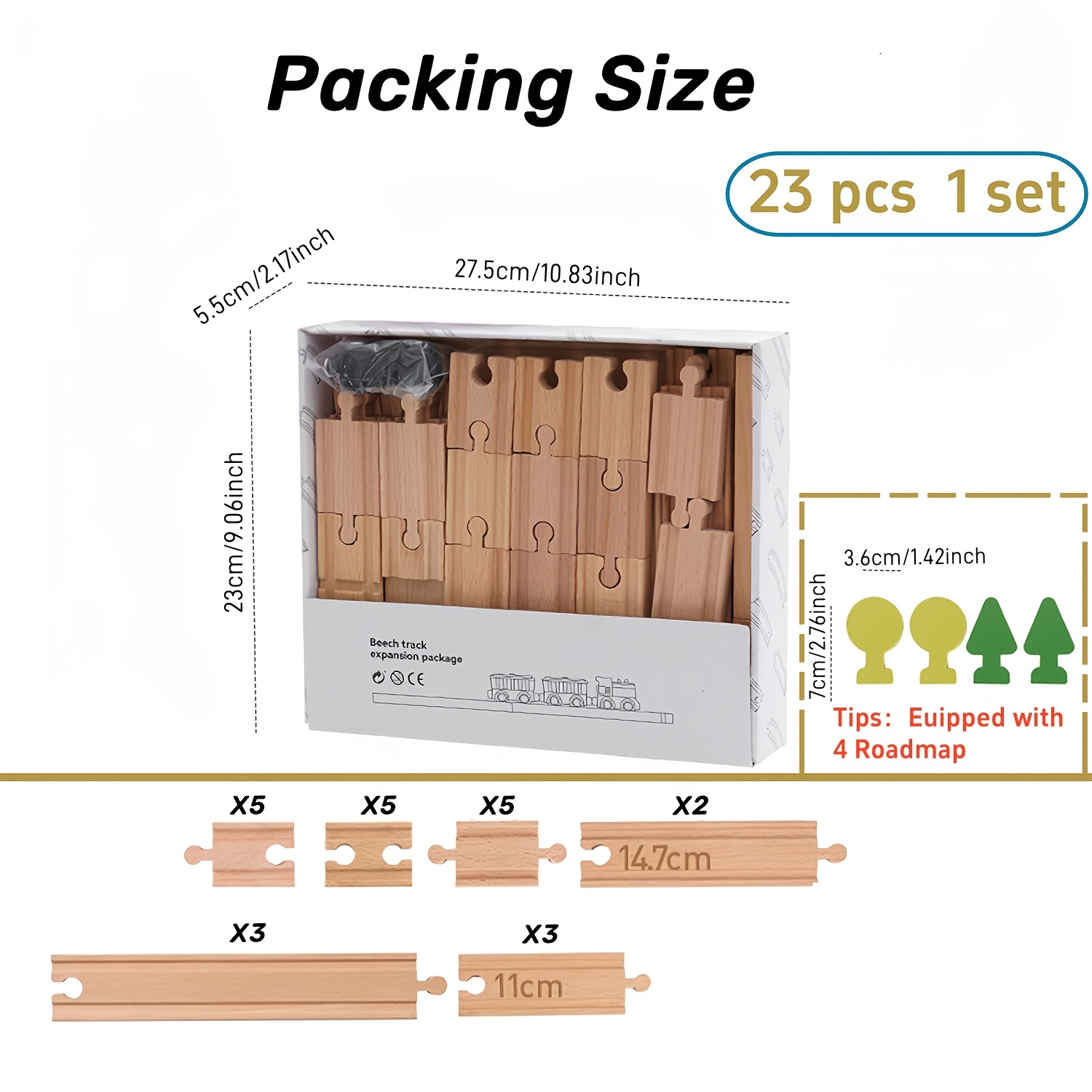 Wooden Race Car Track Set for Kids