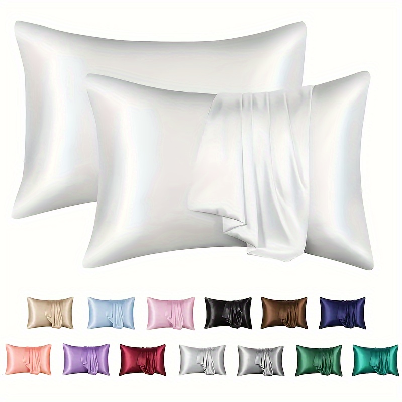 

1 taie d'oreiller en satin, couleur , fermeture à enveloppe, tissu polyester , de et des cheveux, lavable en machine, impression active, tissage tissé, 80-85 g/m²