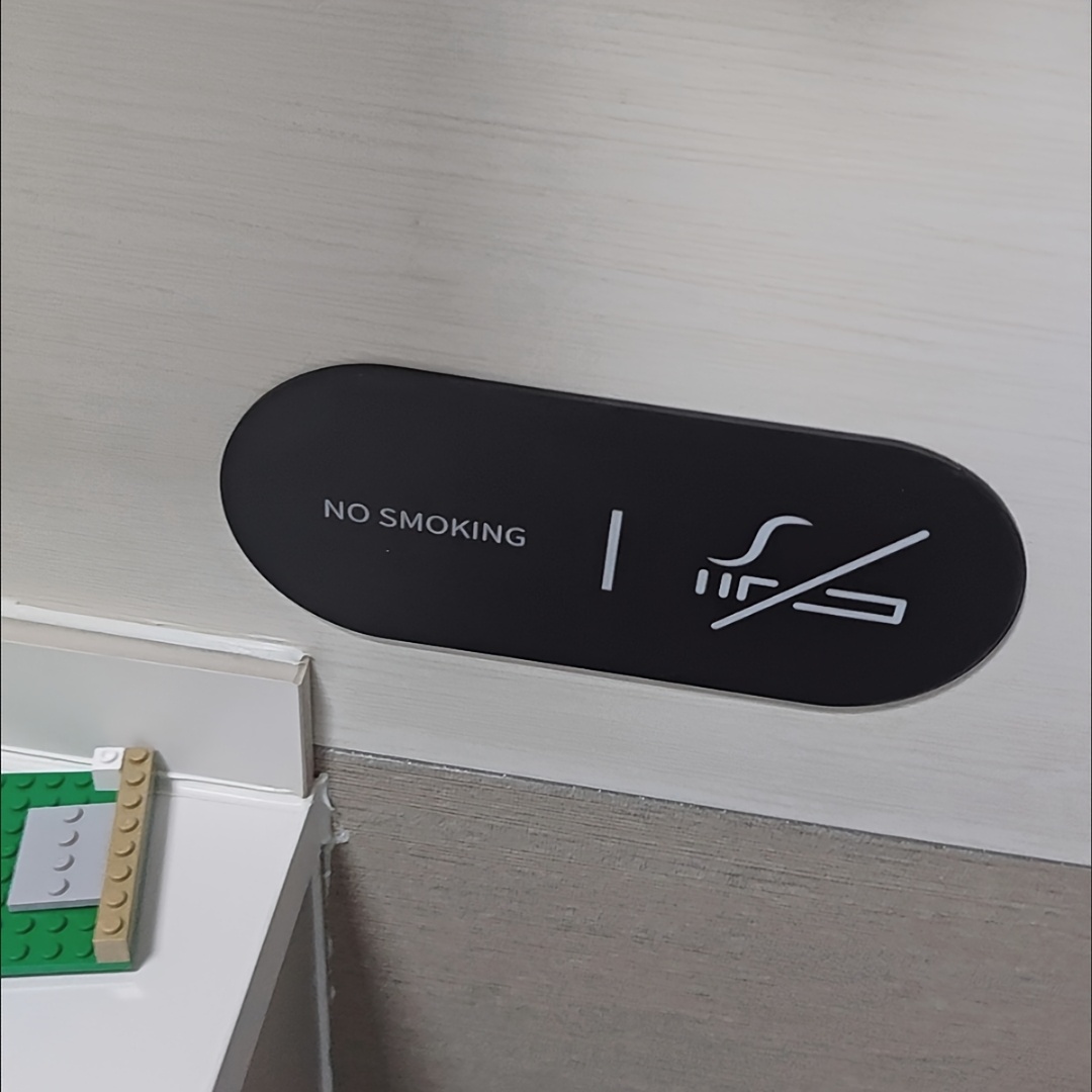 TEMU 2d Flat, 1 Black And White Creative Acrylic "no Smoking" Reminder Sign With