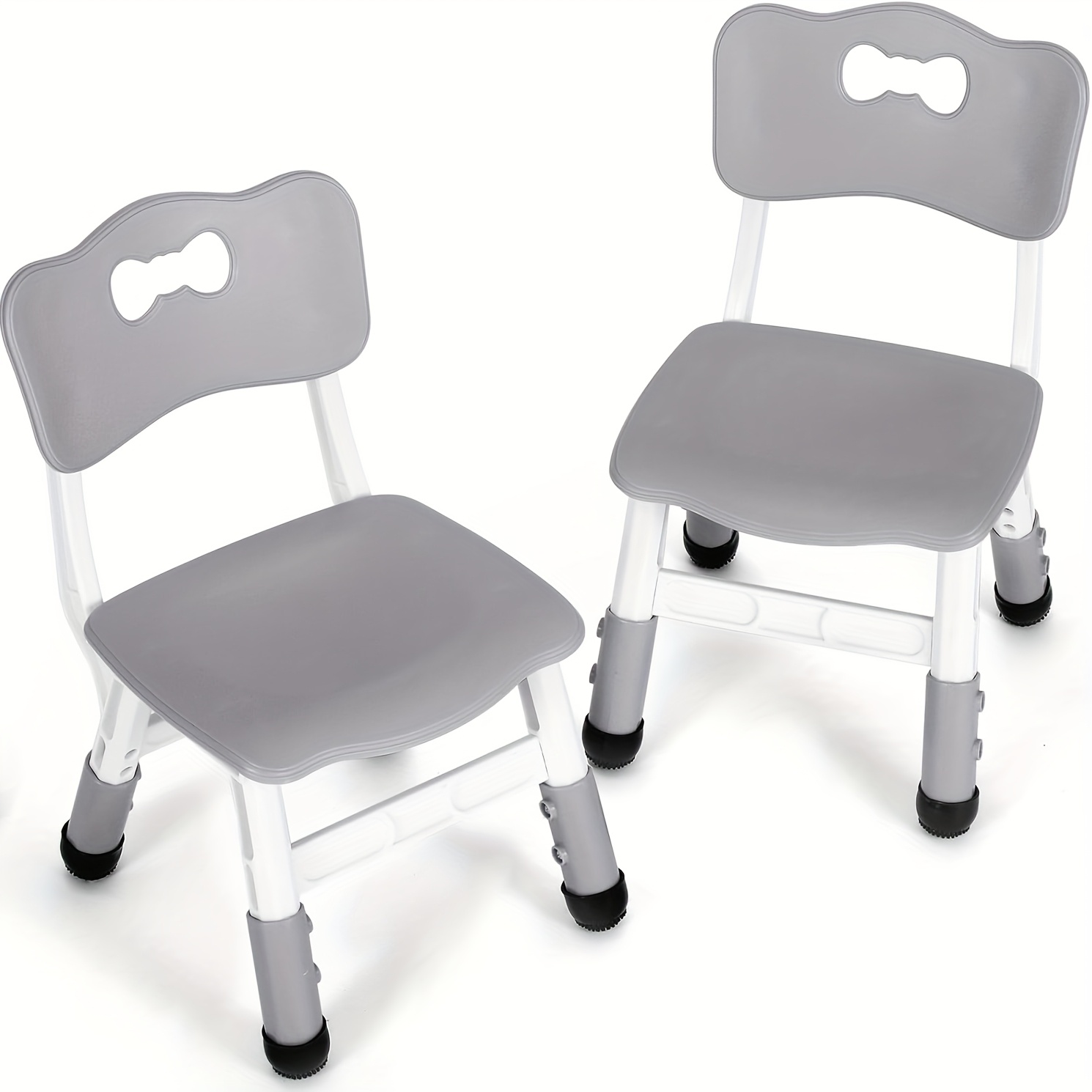 E-shop 2er-Set Kinderstühle aus Kunststoff, Kinderklubbuffet-Set, höhenverstellbarer Kinderschreibtischstuhl, Kinderstühle mit Rückenlehne bis 100 kg,
