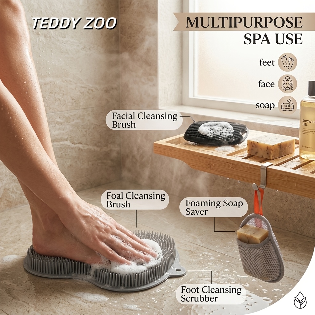 3-In-1 Daily Bath Shower Care Set with Exfoliating Brush