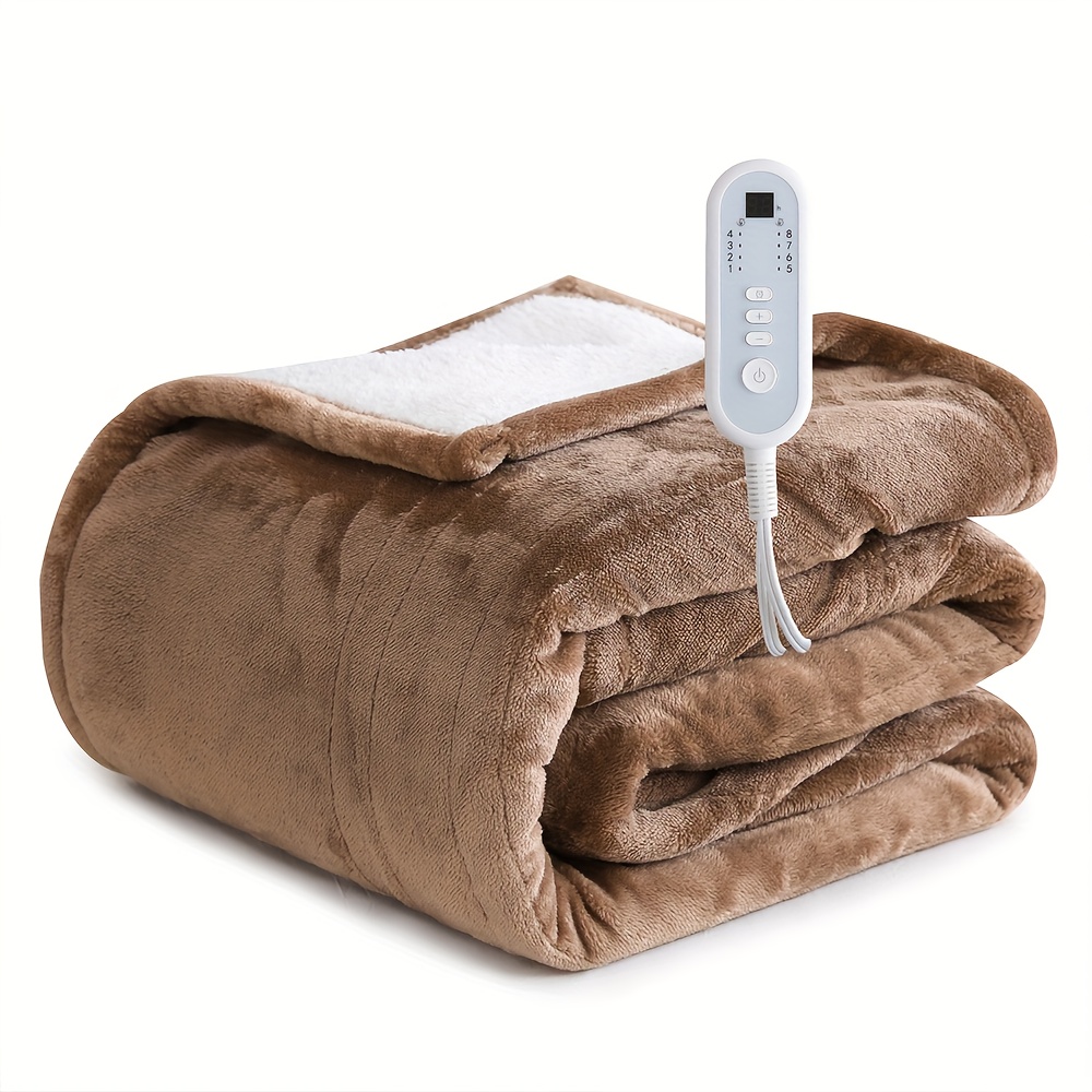 Extra Large Flannel And Electric Blanket With Time And Temperature Control, 10 Hour Auto-Off, 8 Temperature Levels, Queen/King Two Controllers, Throw/Twin/Full With 1 Controller, Machine Washable, PTC+NTC Overheat Protection 16 Extra Large Flannel And Electric Blanket With Time And Temperature Control, 10 Hour Auto-Off, 8 Temperature Levels, Queen/King Two Controllers, Throw/Twin/Full With 1 Controller, Machine Washable, PTC+NTC Overheat Protection - Image 16