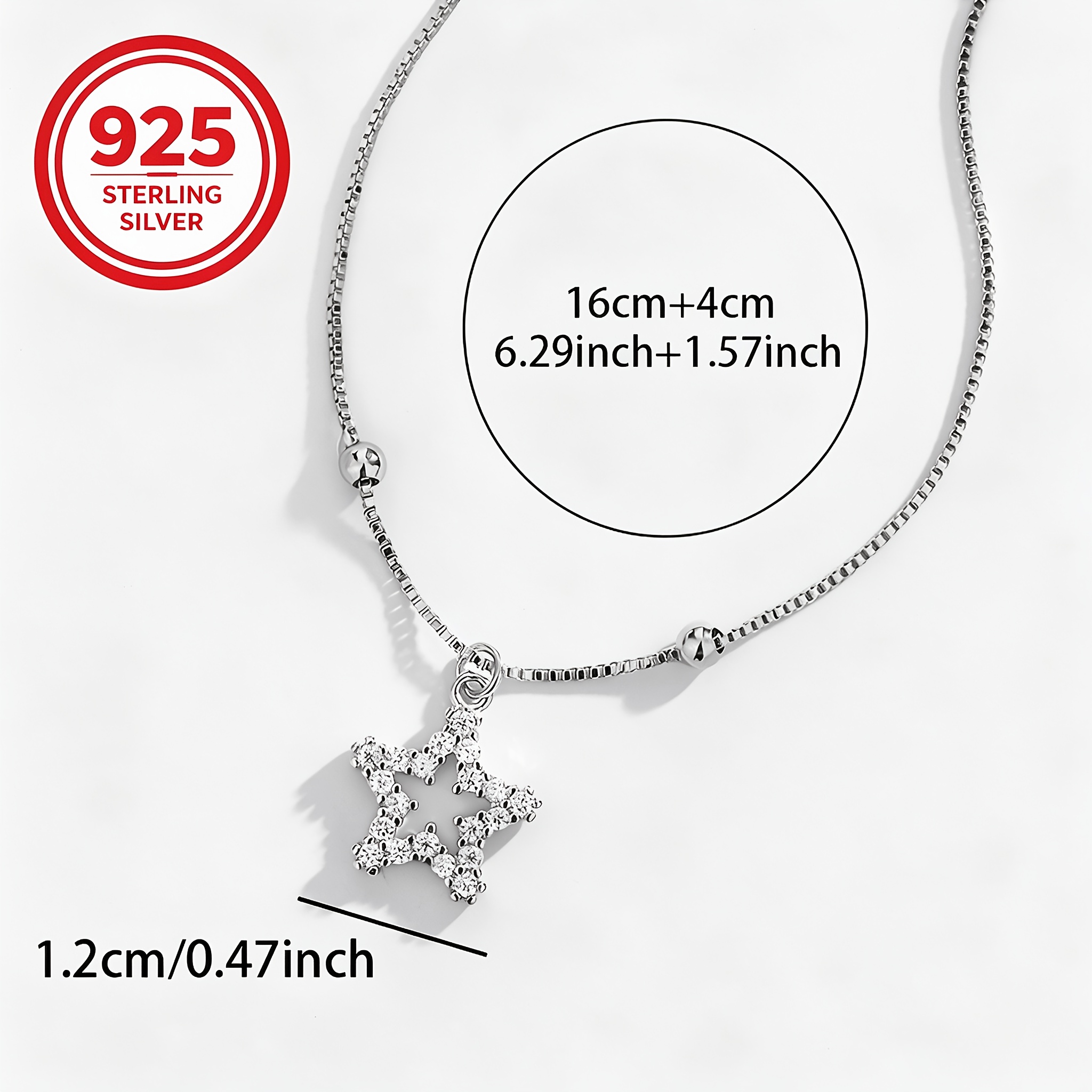 925 Silver Hollow Star Bead Bracelet, Light Luxury Design