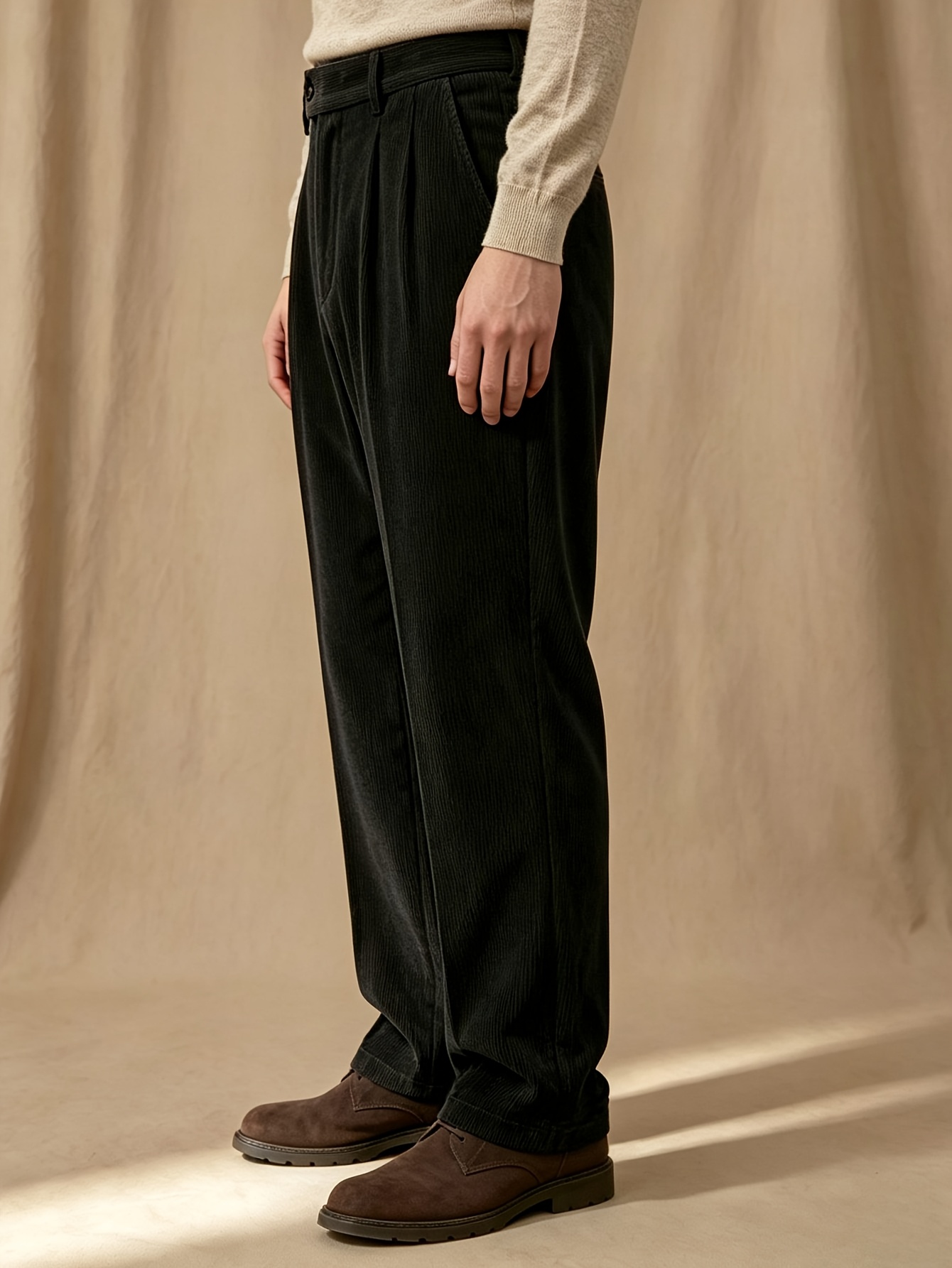 Corduroy Trousers Men'S Autumn Winter Style Straight Loose Men'S Casual Pants Business Suit Dress Pants