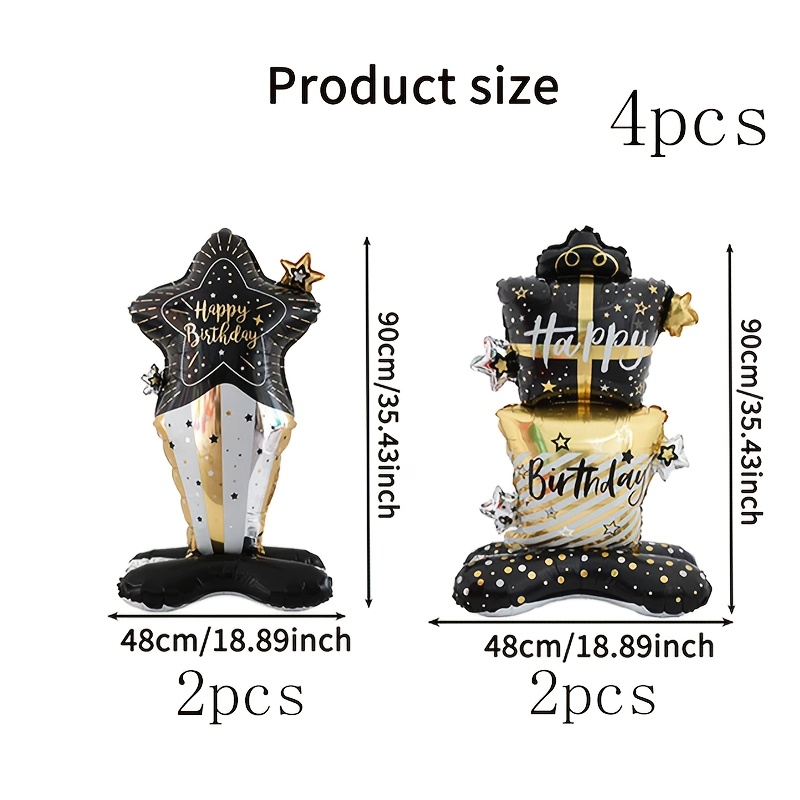 Image of 4pcs Standing Birthday Figure Balloon Sets. Are Extremely Elegant And Grand. Are Suitable For Birthday Parties And Will Create A Unique Birthday Atmosphere.