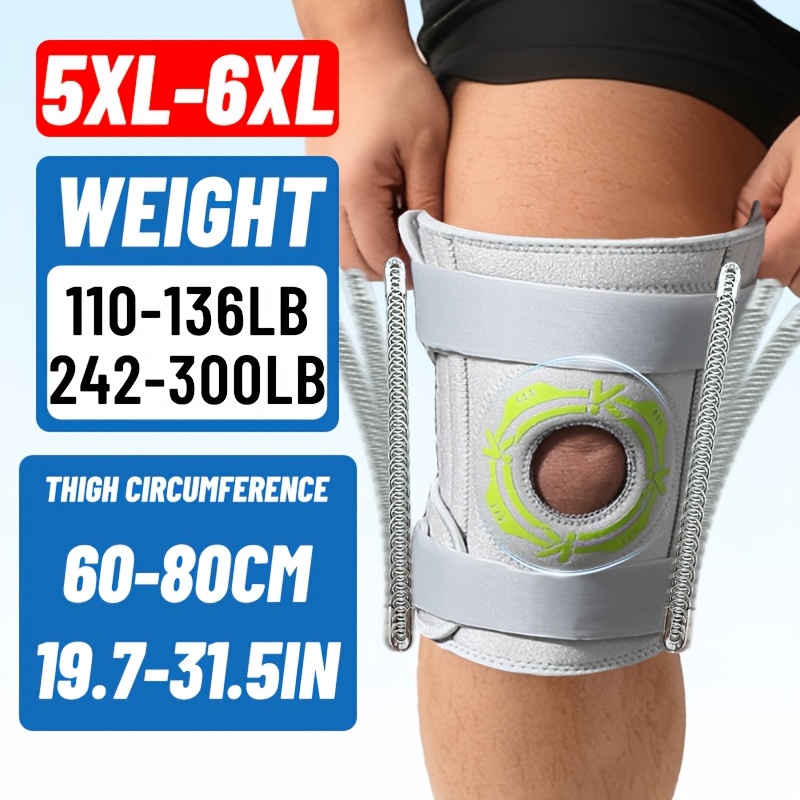 TEMU 1pc New Oversize Knee Brace- Adjustable Straps, Non-slip Strips, Circular Support-side Springs Support Life To Strong Fixation, For Running,