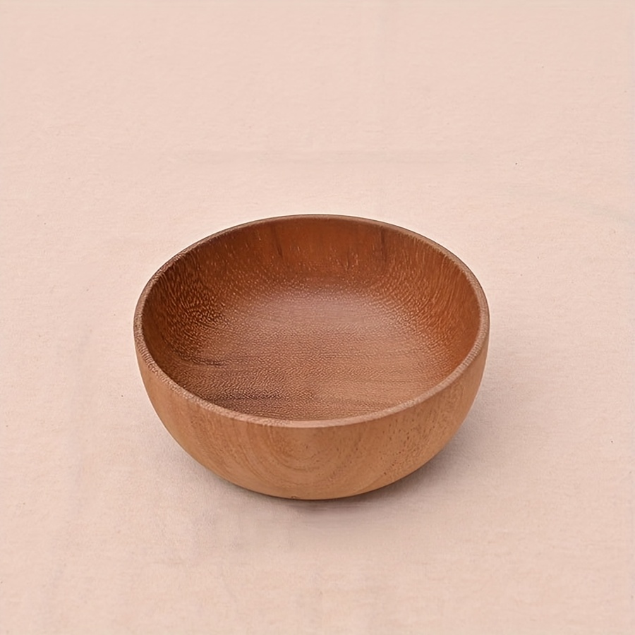 

Handmade Acacia Wood Salad Bowl Set - Round Wooden Rice Serving Bowls For Soup, Novelty Theme, Handcrafted Solid Wood Bowl Collection For Dining And Kitchen Decor