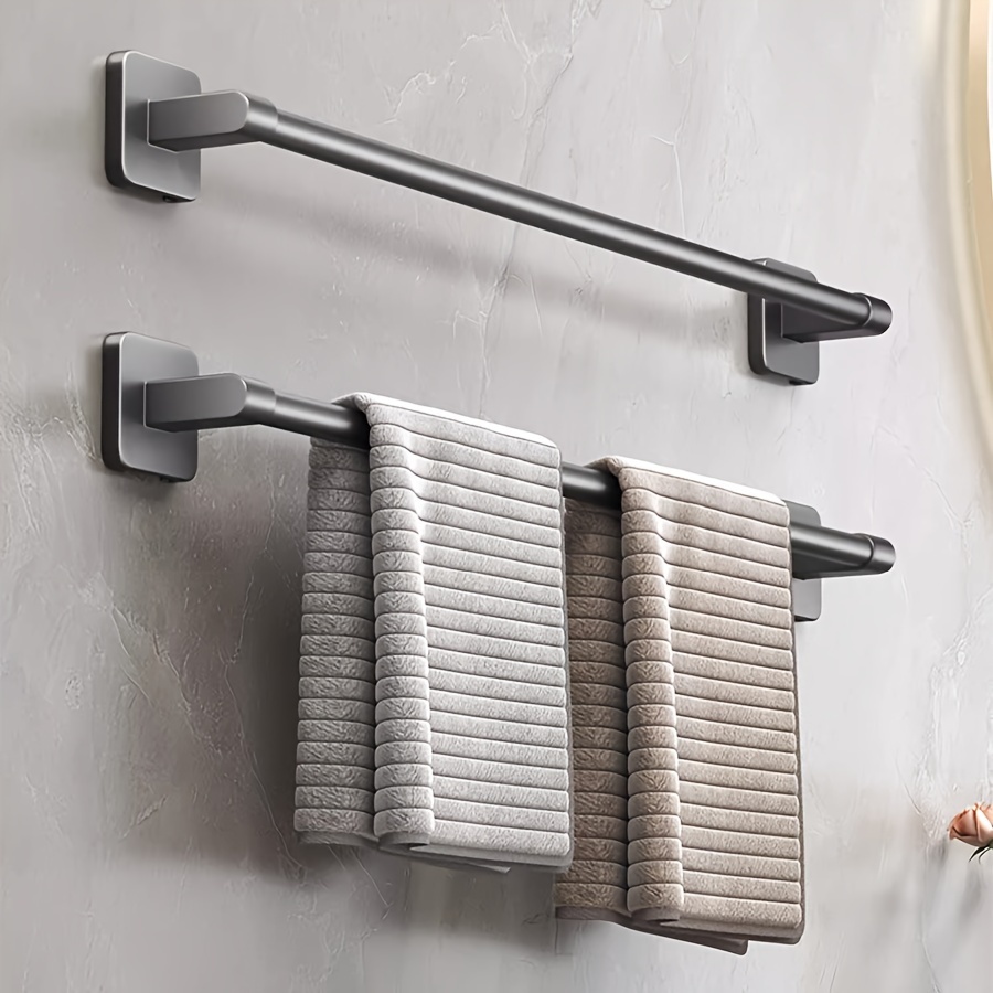 

1/2pcs No-drill Towel Bar Rustproof Organizer, -mounted Bathroom Slipper Organizer, Bathroom Towel , -saving For Bathroom, Bath Towel For And Bathroom