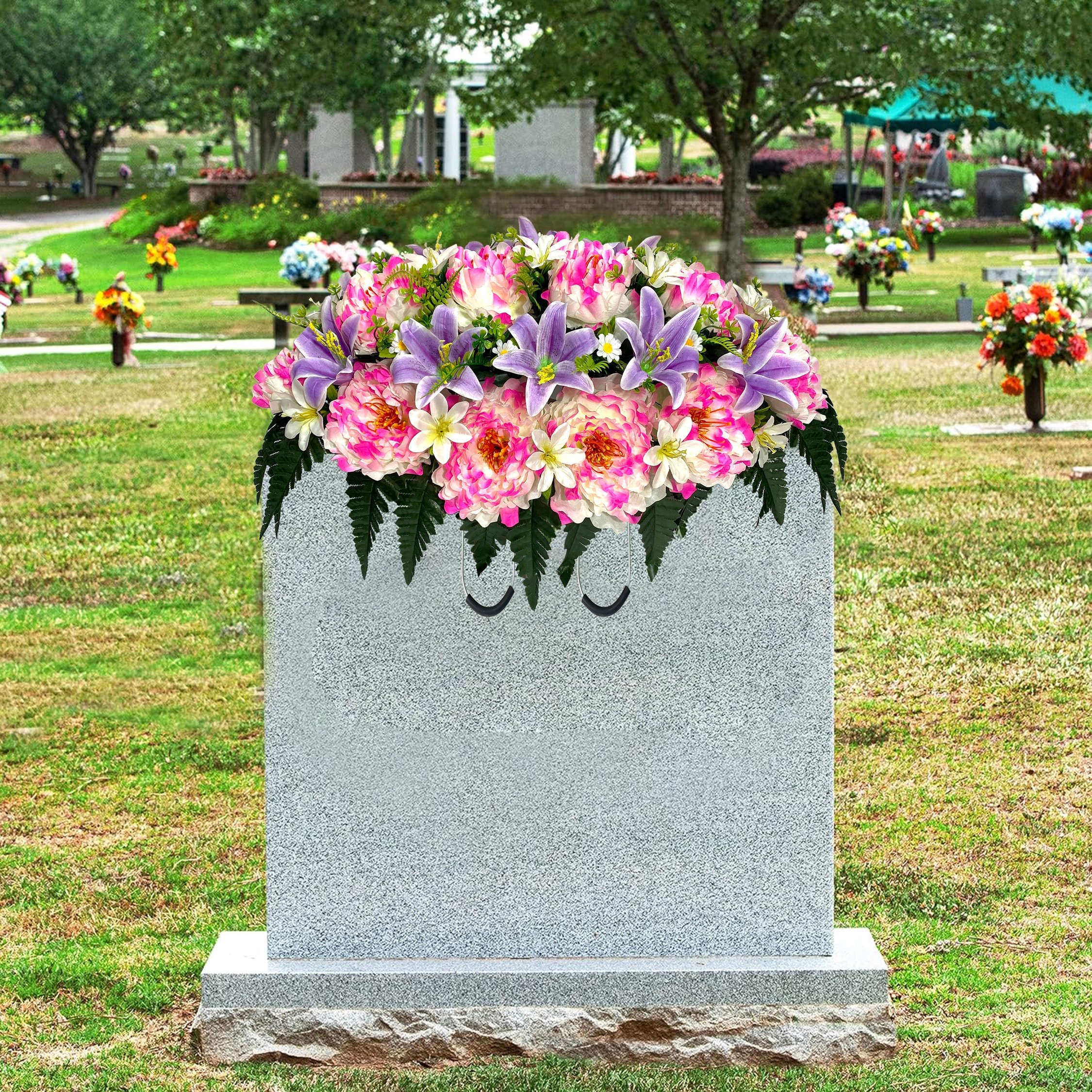 Artificial Lily Headstone Flower Funeral Flower - Temu