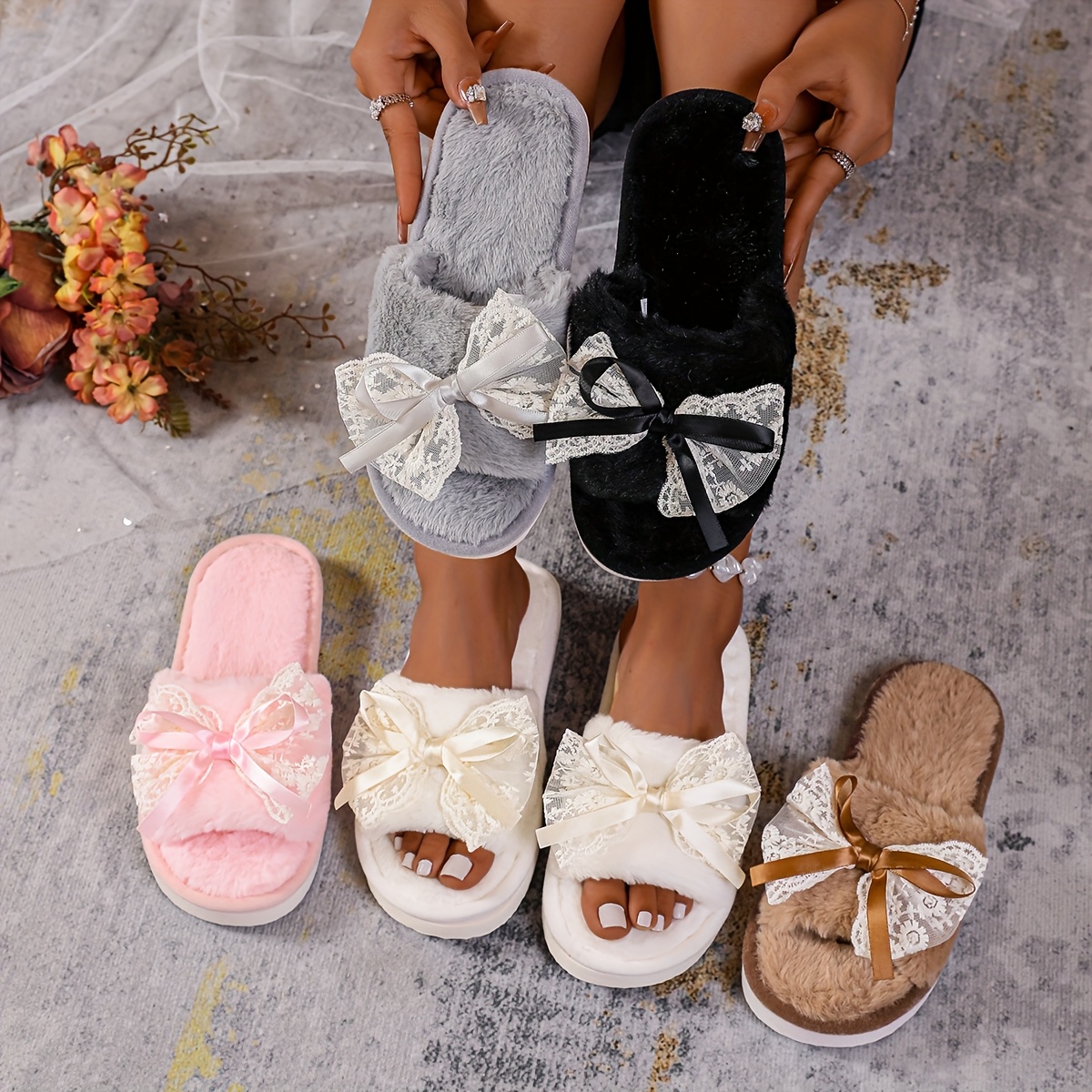 Shop women's slippers with bows Cheap Sale